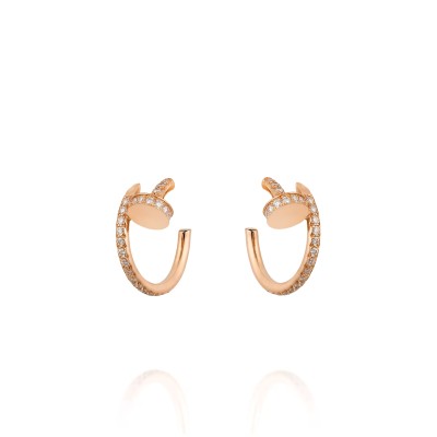 CARTIER JUSTE UN CLOU HOOP EARRINGS, SMALL MODEL, PAVED B8301429